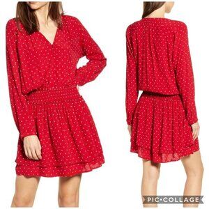Rails Mini Dot Long Sleeve Jasmine Dress Scarlett And White Women’s Size M